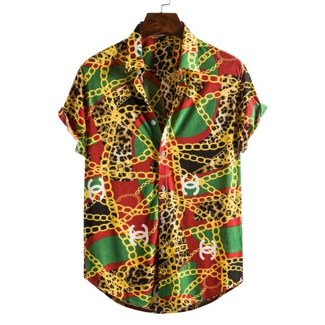 Men's shirt Camisas florales  manga larga de Otoño estampadas