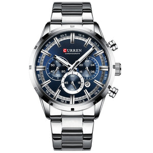 CURREN Men Watch Top Brand Luxury Sports Quartz Mens Watches Full Steel Waterproof Chronograph