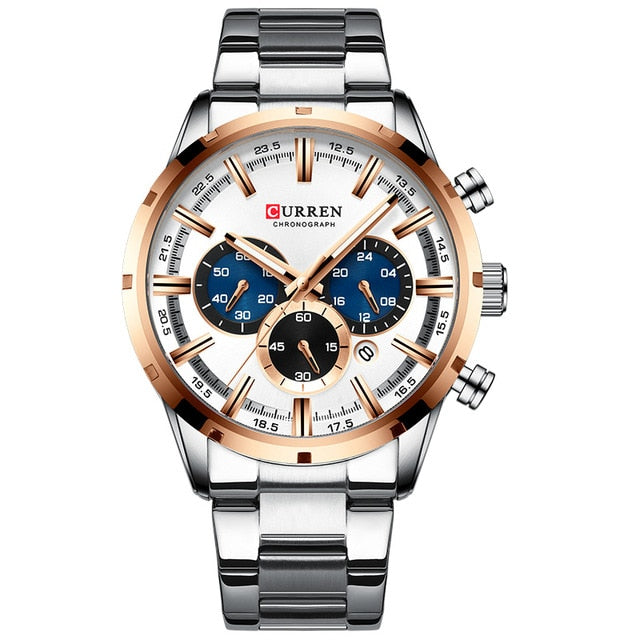 CURREN Men Watch Top Brand Luxury Sports Quartz Mens Watches Full Steel Waterproof Chronograph