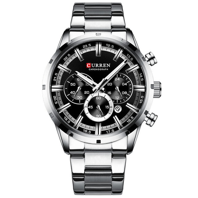 CURREN Men Watch Top Brand Luxury Sports Quartz Mens Watches Full Steel Waterproof Chronograph