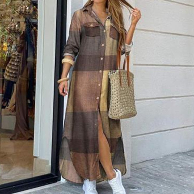 Casual Women Long Sleep Dress Party Maxi Dress