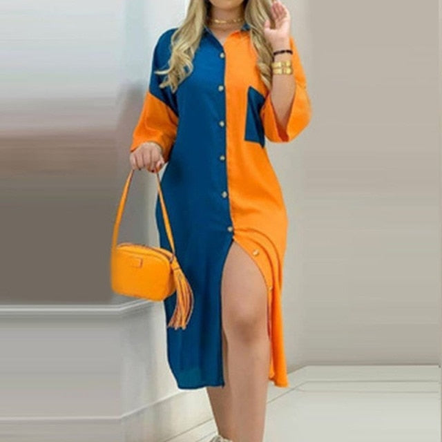 Casual Women Long Sleep Dress Party Maxi Dress