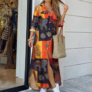Casual Women Long Sleep Dress Party Maxi Dress