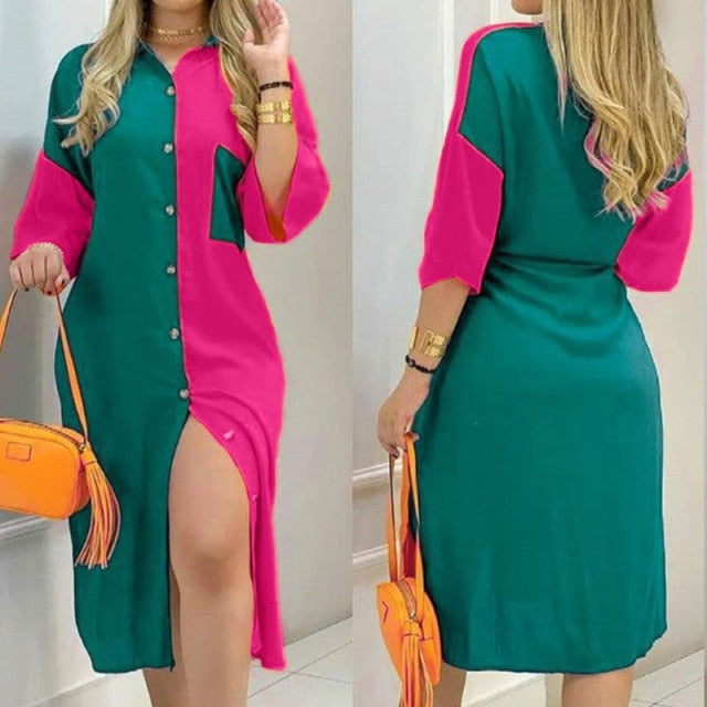 Casual Women Long Sleep Dress Party Maxi Dress