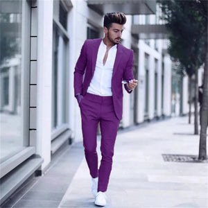 Tuxedos Slim Fit Peak Lapel Gray Men Suits(Jacket+Pants)