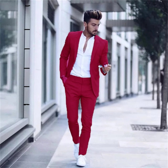 Tuxedos Slim Fit Peak Lapel Gray Men Suits(Jacket+Pants)