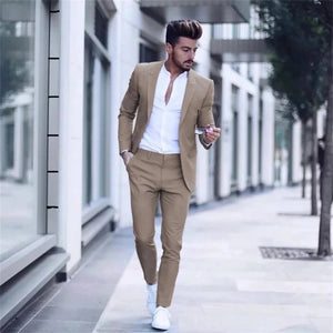 Tuxedos Slim Fit Peak Lapel Gray Men Suits(Jacket+Pants)